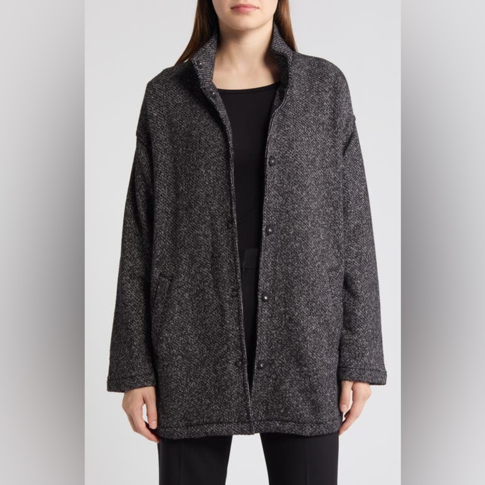 Eileen Fisher Snap Front Organic Cotton Jacket PS